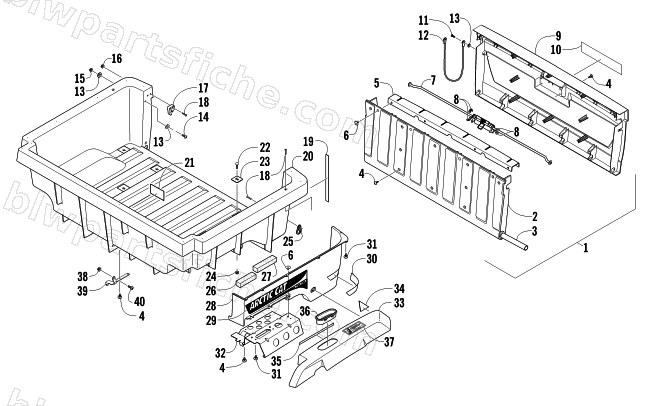 CARGO BOX AND TAILGATE ASSEMBLY diagram