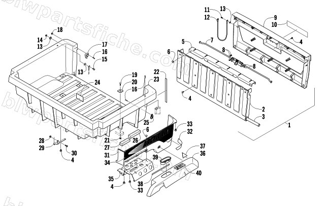 CARGO BOX AND TAILGATE ASSEMBLY diagram