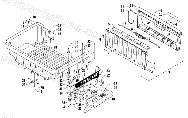 CARGO BOX AND TAILGATE ASSEMBLY diagram