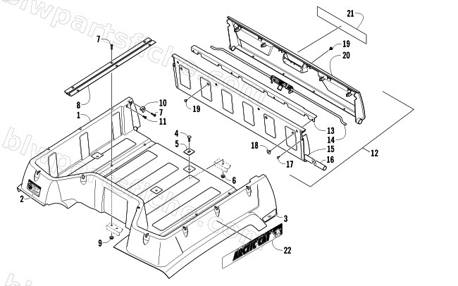 CARGO BOX AND TAILGATE ASSEMBLY diagram