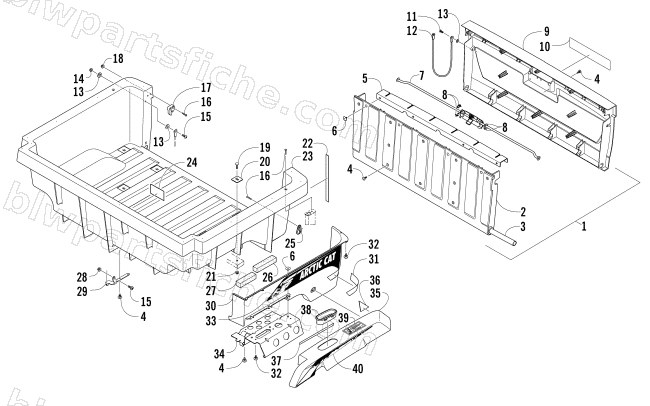 CARGO BOX AND TAILGATE ASSEMBLY diagram