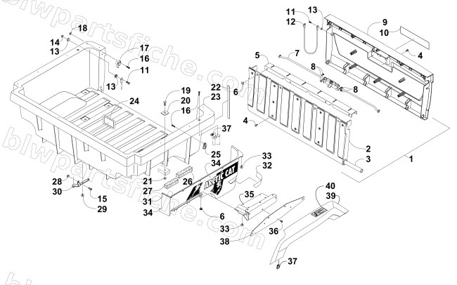 CARGO BOX AND TAILGATE ASSEMBLY diagram