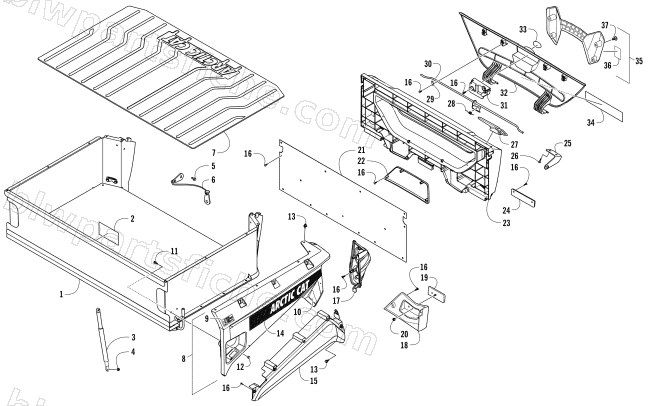 CARGO BOX AND TAILGATE ASSEMBLY diagram