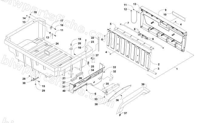 CARGO BOX AND TAILGATE ASSEMBLY diagram