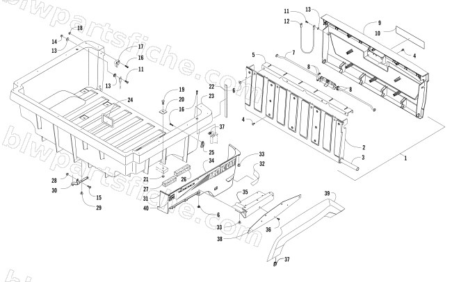 CARGO BOX AND TAILGATE ASSEMBLY diagram