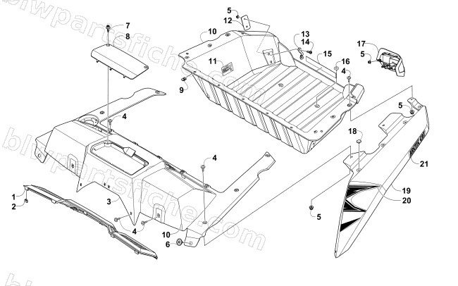 CARGO BOX AND TAILLIGHT ASSEMBLY diagram