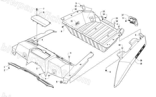 CARGO BOX AND TAILLIGHT ASSEMBLY diagram