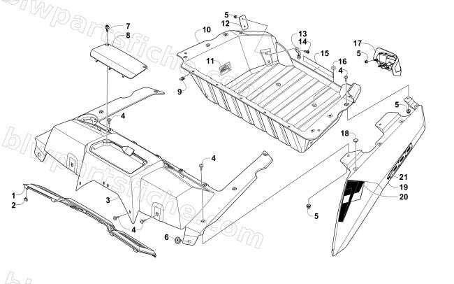 CARGO BOX AND TAILLIGHT ASSEMBLY diagram