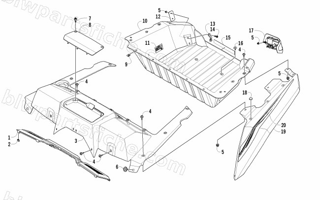 CARGO BOX AND TAILLIGHT ASSEMBLY diagram
