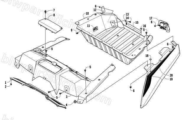 CARGO BOX AND TAILLIGHT ASSEMBLY diagram