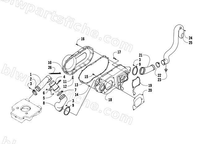 CASE/BELT COOLING ASSEMBLY diagram