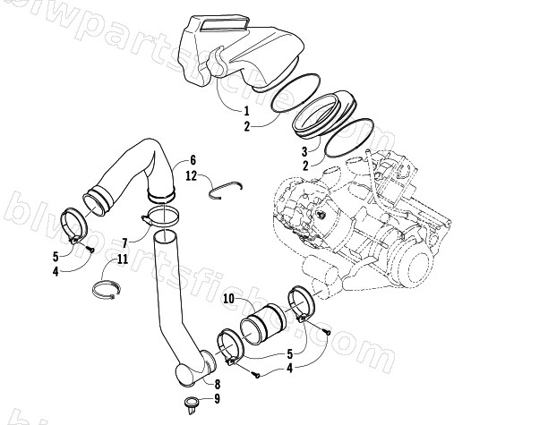 CASE/BELT COOLING ASSEMBLY diagram