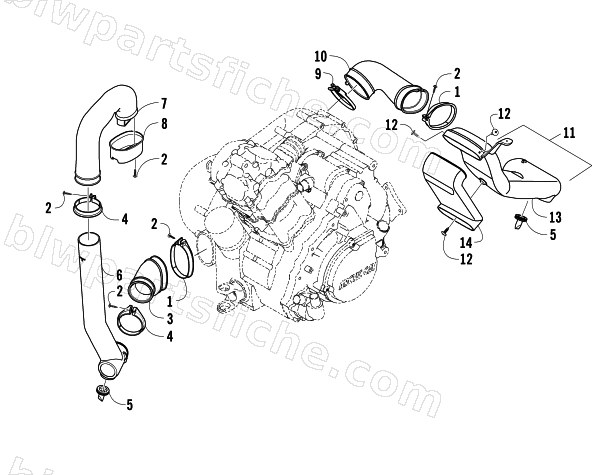 CASE/BELT COOLING ASSEMBLY diagram