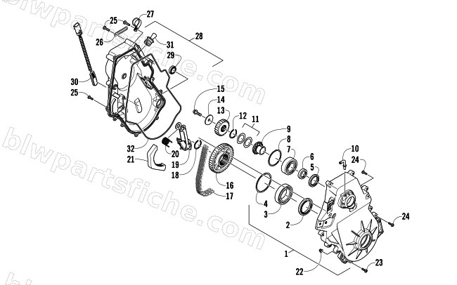 CHAIN CASE ASSEMBLY diagram