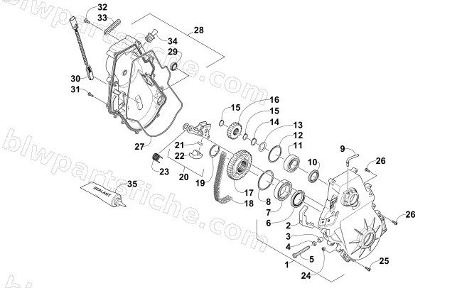 CHAIN CASE ASSEMBLY diagram