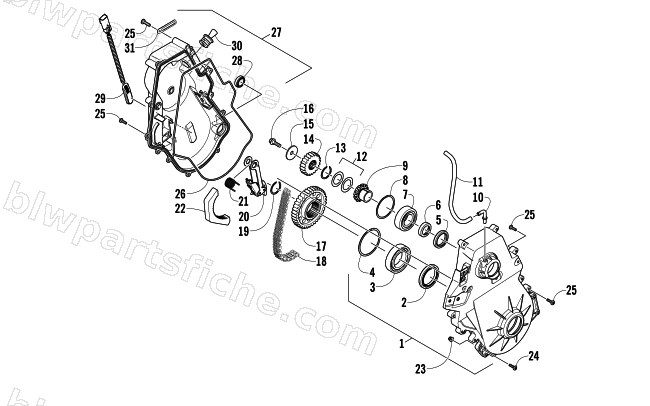 CHAIN CASE ASSEMBLY diagram