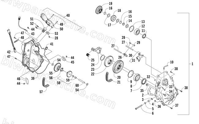 CHAIN CASE ASSEMBLY (Early Build) diagram