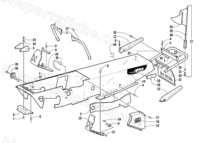CHASSIS, FOOTREST, AND REAR BUMPER ASSEMBLY diagram