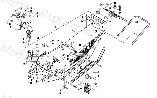 CHASSIS, REAR BUMPER, AND SNOWFLAP ASSEMBLY diagram