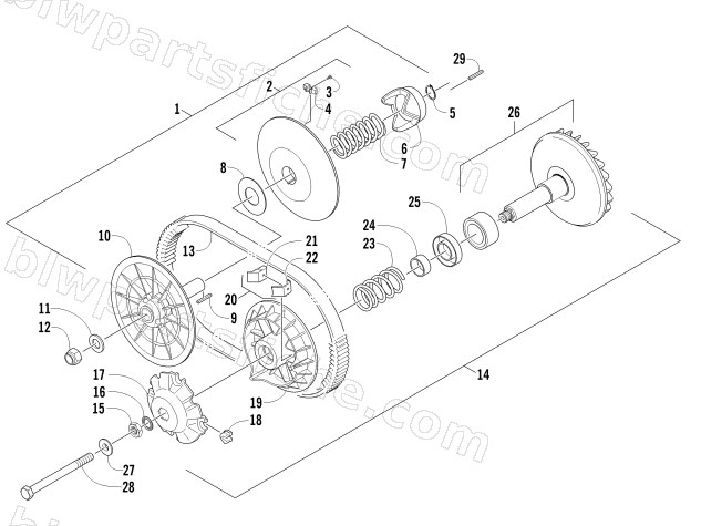 CLUTCH AND DRIVE BELT ASSEMBLIES diagram