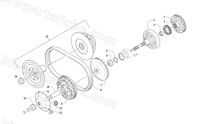 CLUTCH AND DRIVE BELT ASSEMBLY diagram