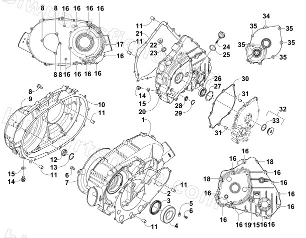CLUTCH/DRIVE BELT/MAGNETO COVER ASSEMBLY diagram