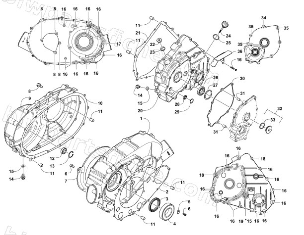CLUTCH/DRIVE BELT/MAGNETO COVER ASSEMBLY diagram
