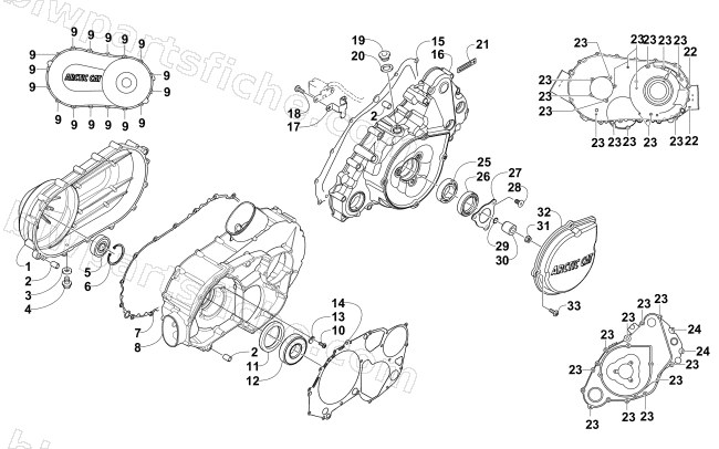 CLUTCH/V-BELT/MAGNETO COVER ASSEMBLY diagram