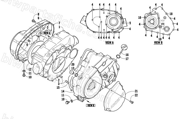 CLUTCH/V-BELT/MAGNETO COVER ASSEMBLY diagram