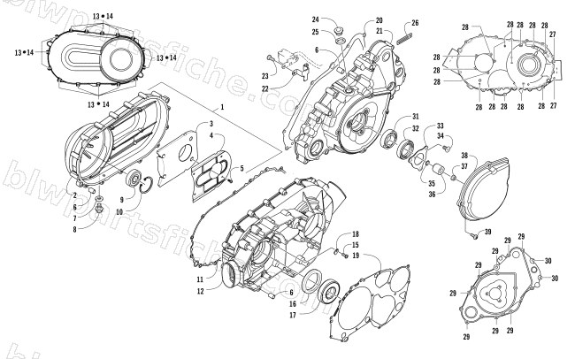 CLUTCH/V-BELT/MAGNETO COVER ASSEMBLY (SER. #  302246 AND BELOW) diagram