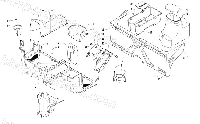 CONSOLE AND FLOOR PANEL ASSEMBLY diagram