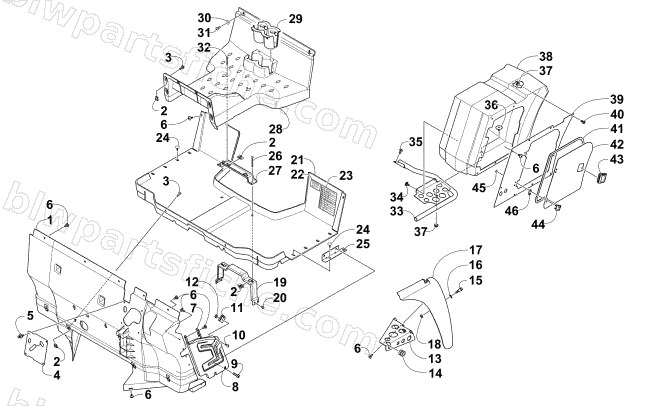 CONSOLE, FLOOR PANEL & STORAGE BOX ASSEMBLY diagram