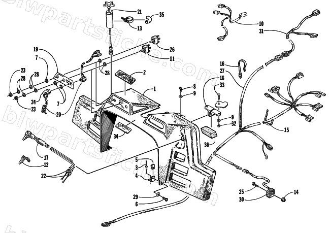 CONSOLE, SWITCHES, AND WIRING ASSEMBLIES diagram