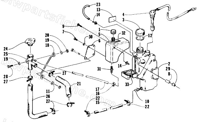 COOLANT AND OIL TANK ASSEMBLIES diagram