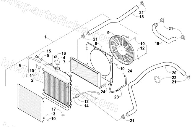 COOLING ASSEMBLY (Up to VIN: 4UF07ATV17T236134) diagram