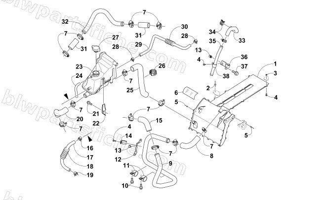 COOLING ASSEMBLY (US) diagram