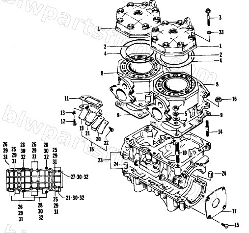 CRANKCASE AND CYLINDER diagram