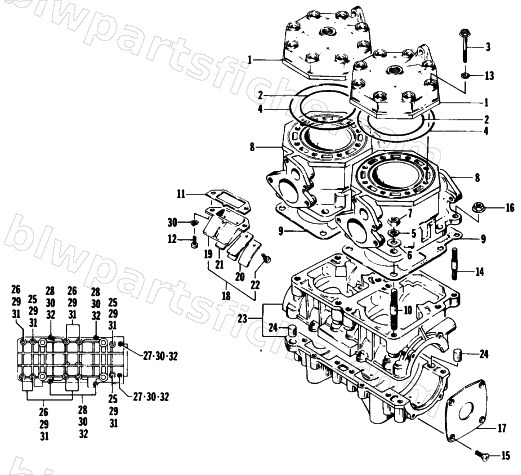 CRANKCASE AND CYLINDER diagram