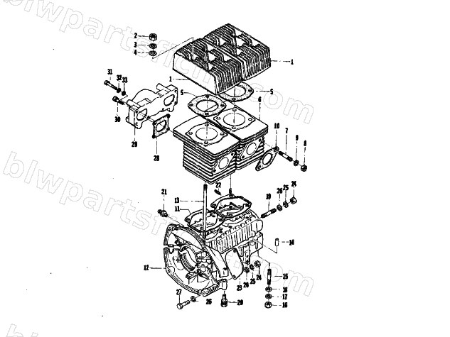 CRANKCASE AND CYLINDER diagram