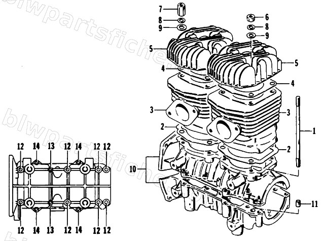 CRANKCASE AND CYLINDER diagram