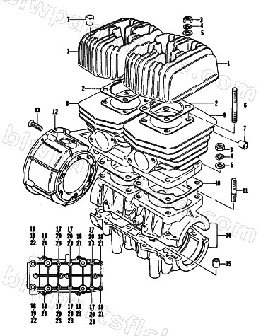 CRANKCASE AND CYLINDER diagram