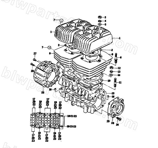 CRANKCASE AND CYLINDER diagram