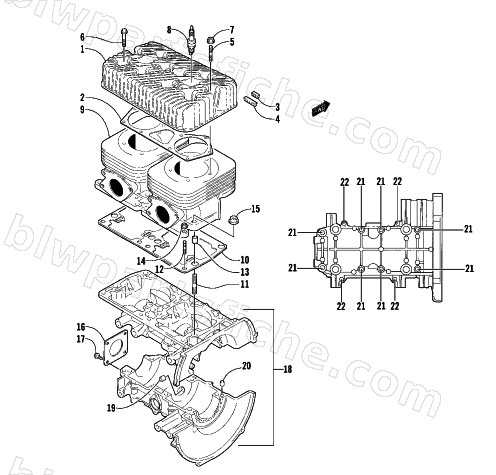 CRANKCASE AND CYLINDER diagram
