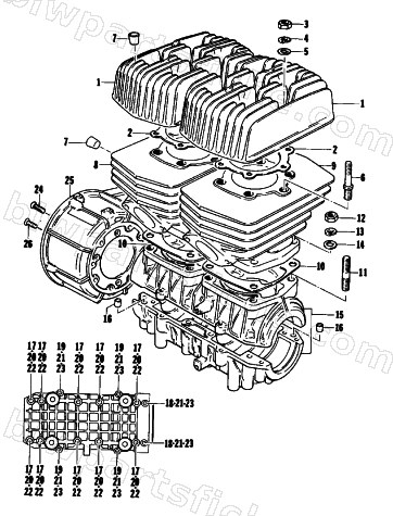 CRANKCASE AND CYLINDER diagram