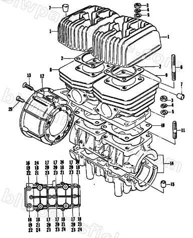 CRANKCASE AND CYLINDER diagram