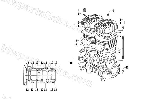 CRANKCASE AND CYLINDER diagram