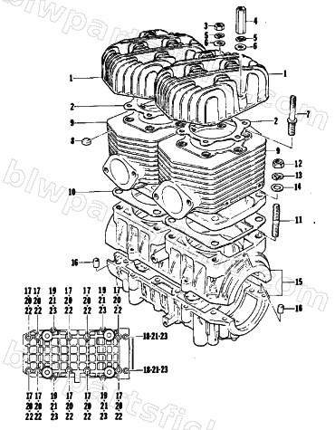CRANKCASE AND CYLINDER diagram