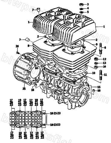 CRANKCASE AND CYLINDER diagram