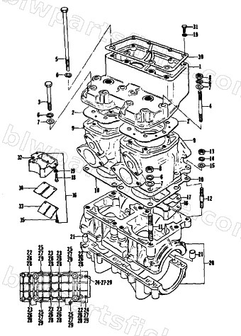 CRANKCASE AND CYLINDER diagram