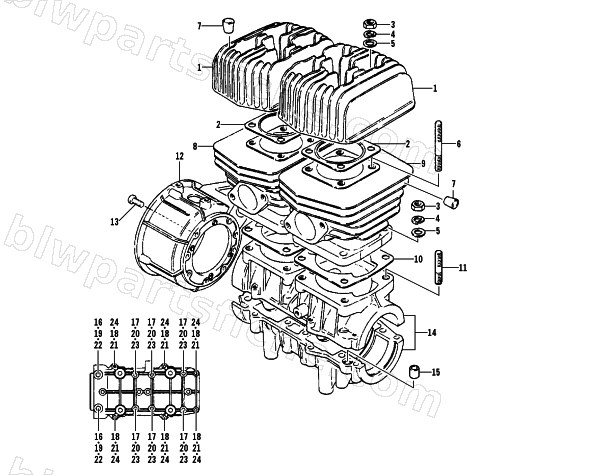 CRANKCASE AND CYLINDER diagram